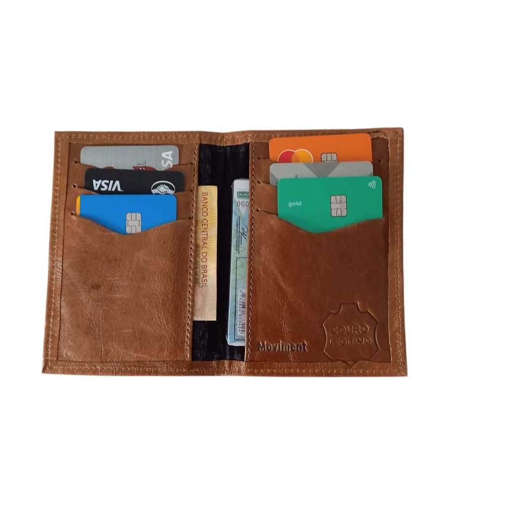Porta Documentos Slim Crlv/rg/cartões/cédulas Couro Legítimo