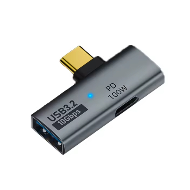 2 em 1 usb tipo-c para usb otg100w pd adaptador de carregamento para steam deck,chromecast google tv em Oferta na Shopee