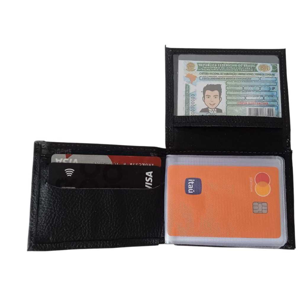Carteira Masculina Pequena Slim- Porta Cartão Carteira em L- Couro Legítimo