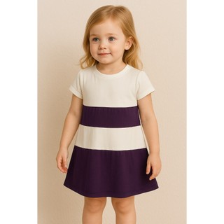 Vestido de Bebê Menina Luxo Infantil Listrado 2 Cores Roupa Festa 6 meses a 3 anos