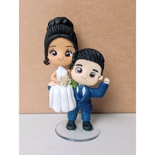 Casal topo de bolo Noivinhos biscuit casamentos. em Oferta na Shopee