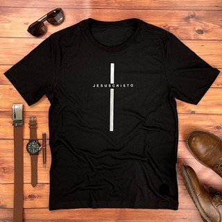Camiseta Masculina Cruz Prata Jesus Cristo Gospel Cristã Evangélica Algodão Premium Estilo Fé