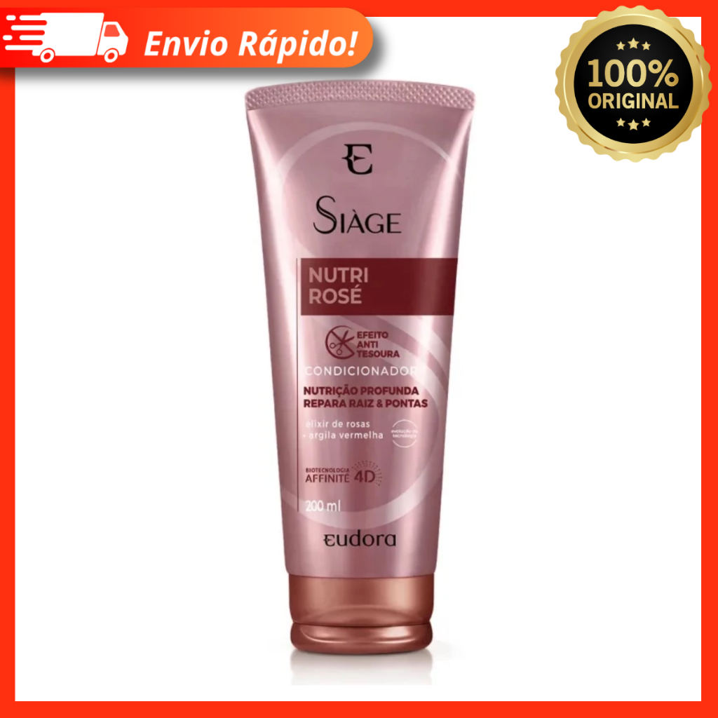 Condicionador Siàge Nutri Rosé Desembaraça o Cabelo e Nutra Os Fios 200ml - Eudora