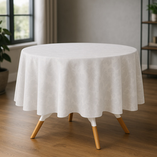 Lançamento Toalha de Mesa Branca Redonda Jacquard de Alta Qualidade Original Promoção em Oferta na Shopee