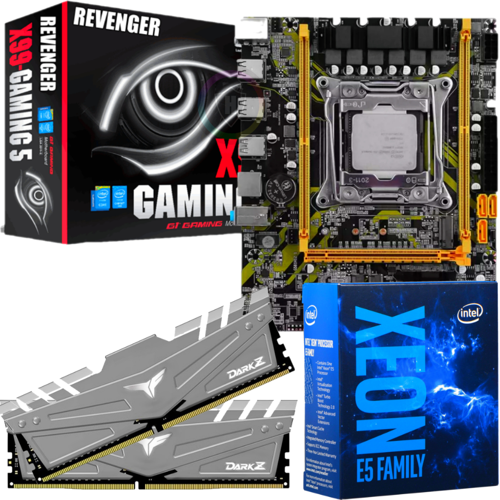 Kit Upgrade Gamer - Intel Xeon E5 24 Núcleos 3.5Ghz + Placa Mãe + 32GB RAM DDR4