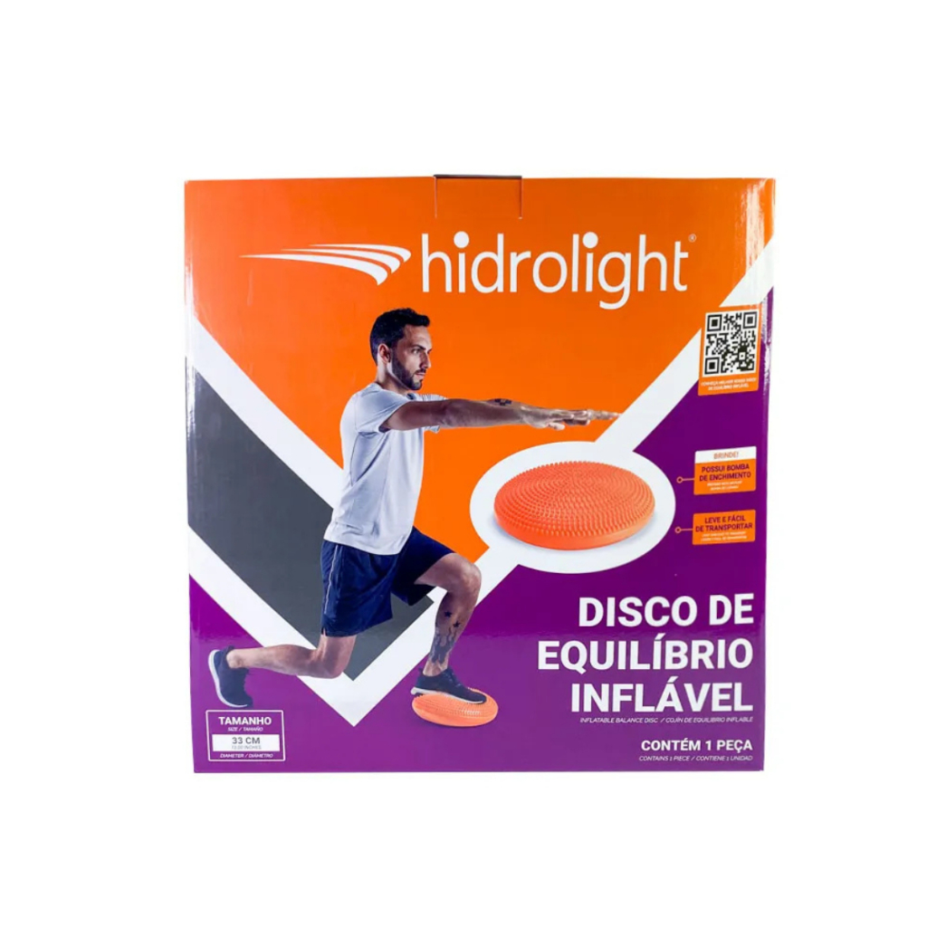Disco Hidrolight Inflável Equilíbrio Core Treino Fisioterapia Funcional Antiderrapante Pilates Coordenação Motora