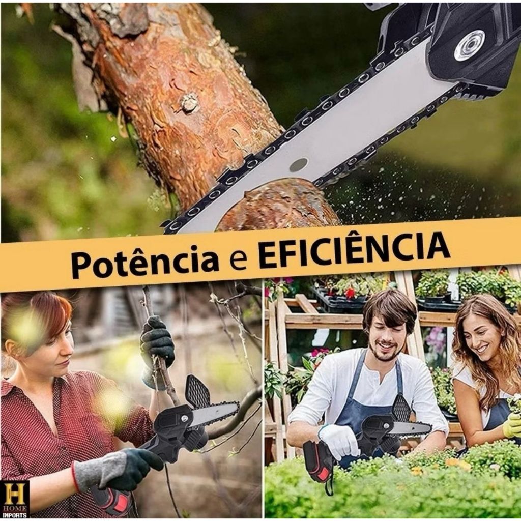 Motosserra Elétrica Portátil 6 Polegadas Bateria 48v Com Maleta -  110v 220v