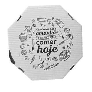 CAIXA DE PIZZA OCTAGONAL 30 CM - PACOTE COM 25 UNIDADES - PARDA OU BRANCA em Oferta na Shopee