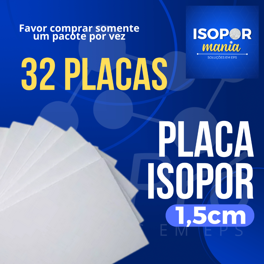 KIT 32 PLACAS DE ISOPOR EPS ANTICHAMAS COM 1,5 CM DE ESPESSURA - TÉRMICO  ANTICHAMAS  FORRO  PAREDE
