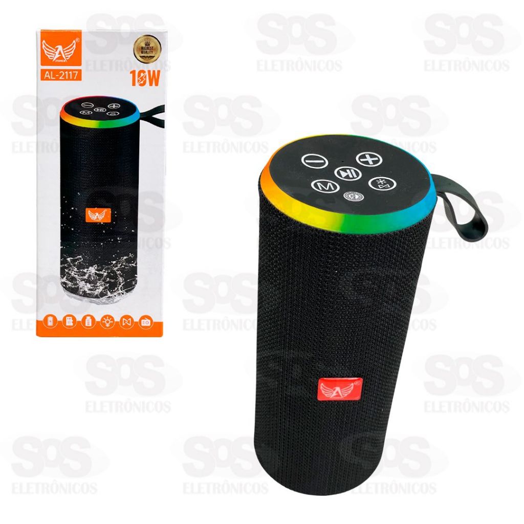 Caixa De Som Bluetooth  Aprova d´água 10W Com LED Altomex AL-2117 Altomex
