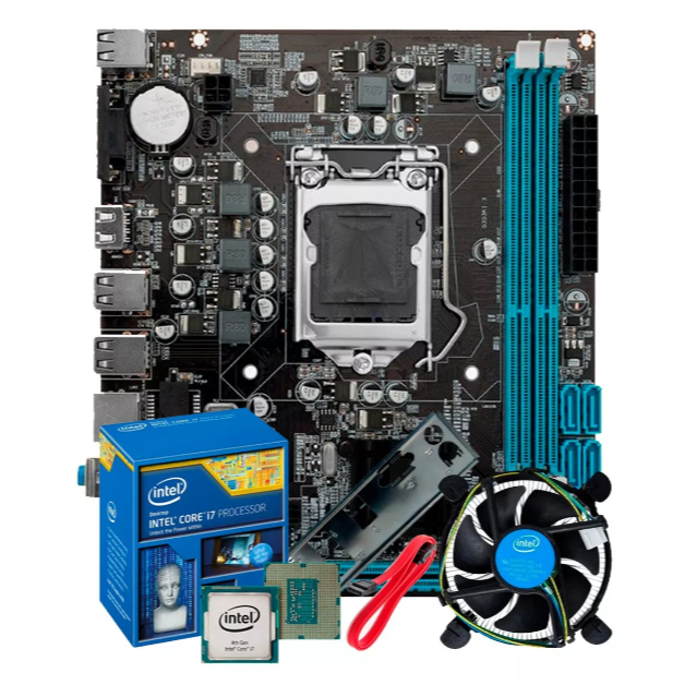 Kit Upgrade Intel I7 4° Geração Ddr3 Placa Mãe H81 C/ Cooler Cor Preto