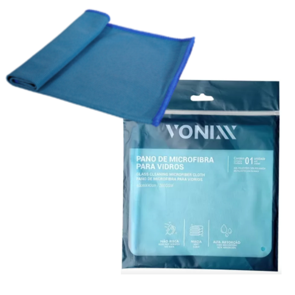 Pano/Toalha Vonixx de Microfibra para Vidros 40x40cm 260GSM em Oferta na Shopee