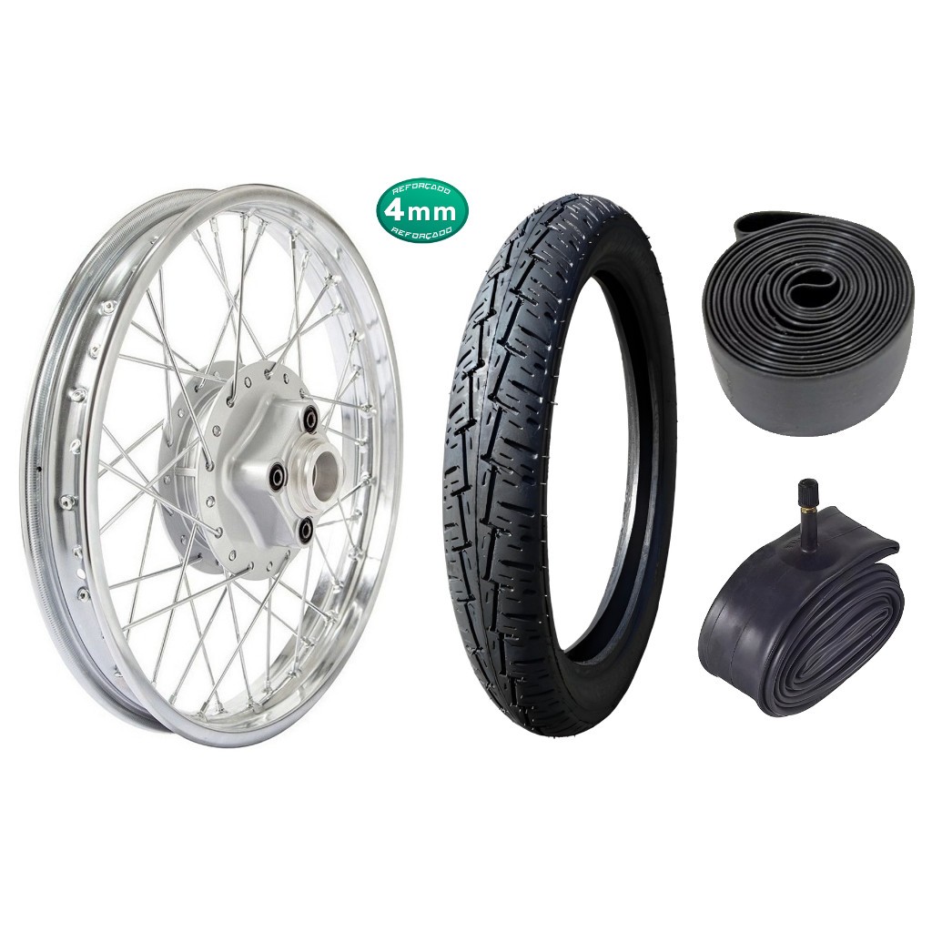Roda Traseira Titan 125 00/04 Fan 125 00/08 Montada Com Pneu Technic Cinta De Aro Camara Ar