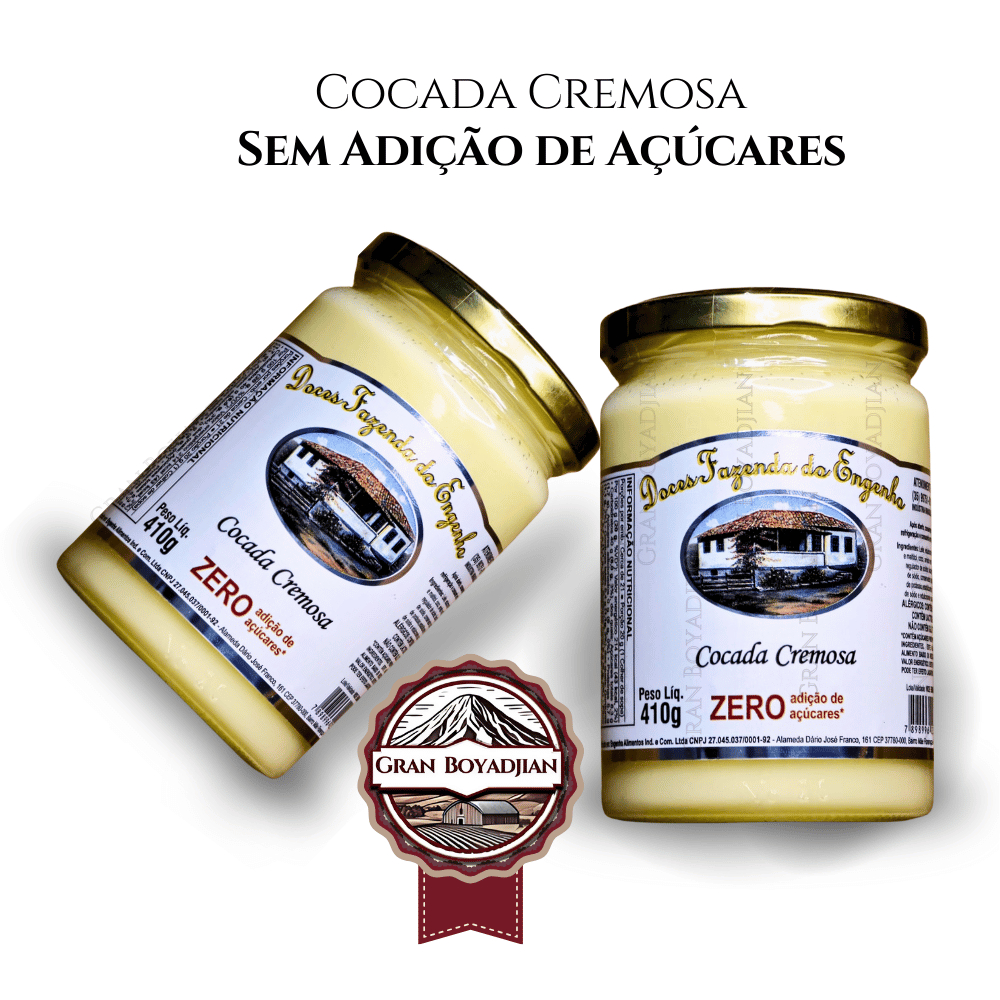 Cocada Cremosa Sem 0 adição de açúcar (Diet) - Fazenda do Engenho de Minas 430 Gramas