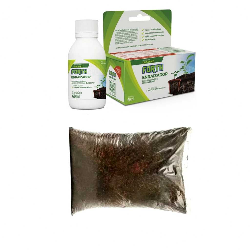 kit enraizador forth 60ml concentrado orquideas + Humús de minhoca 500g