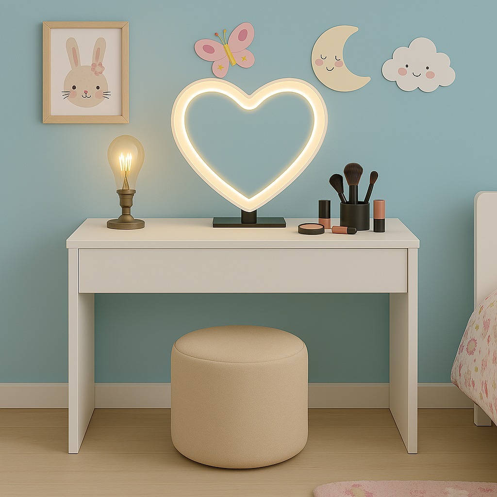 Penteadeira Com Gaveta 90CM Console Camarim Nina - Cores — imagem 2 de 2