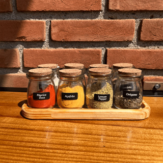 Porta Temperos com Kit 8 Potes de Vidro 110ml Herméticos Organizador de Cozinha Bancada Condimentos em Oferta na Shopee