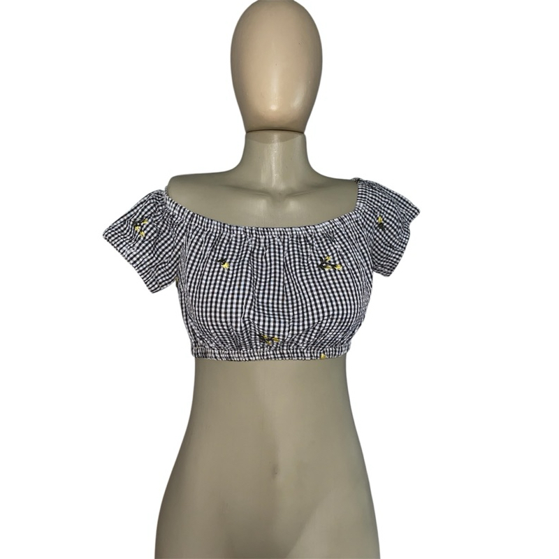 Croped ciganinha xadrez forever21
