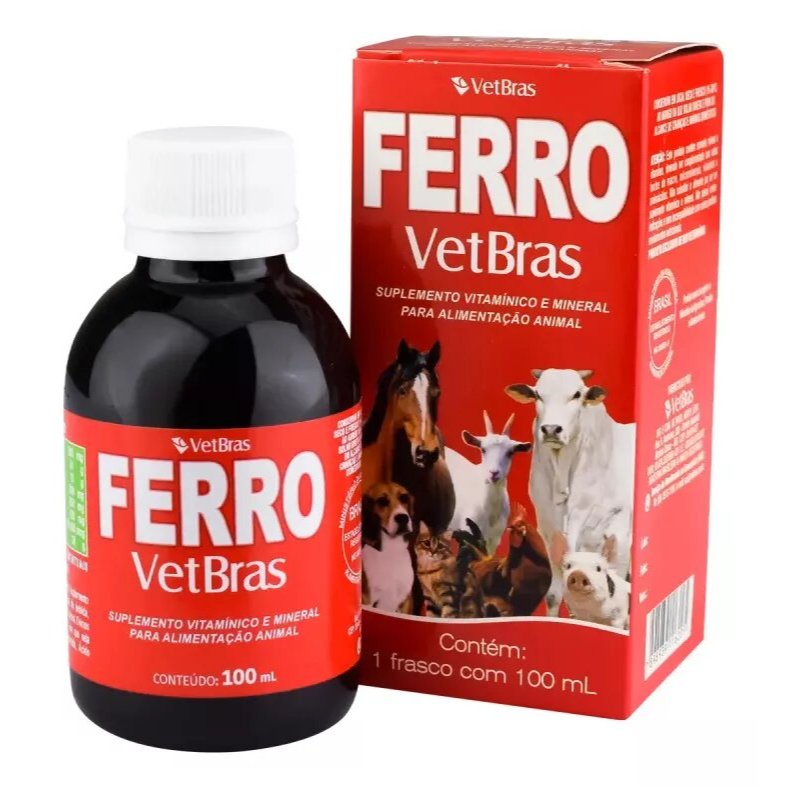 Ferro Oral 100ml Vetbras Suplemento Vitamínico e Mineral