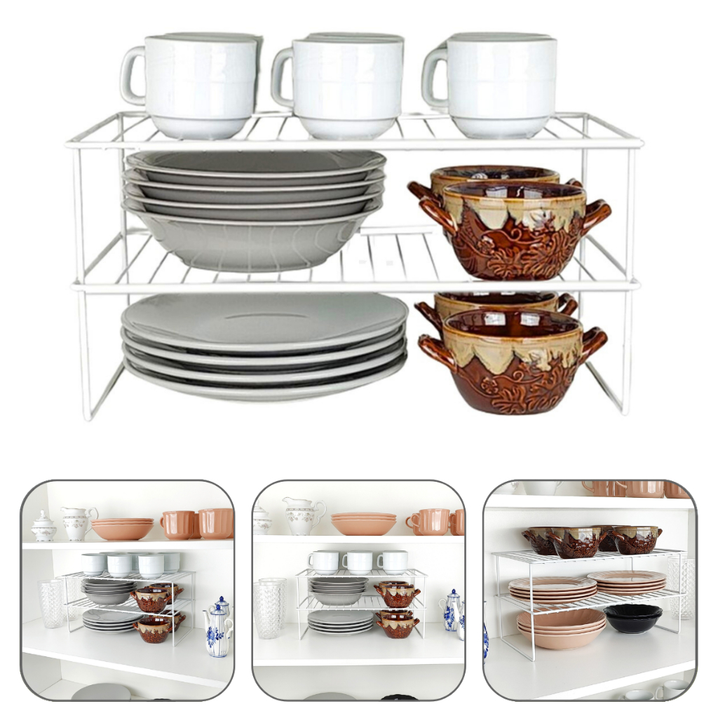 Rack 40cm Organizador Objeto Armario Cozinha Prateleira Branco