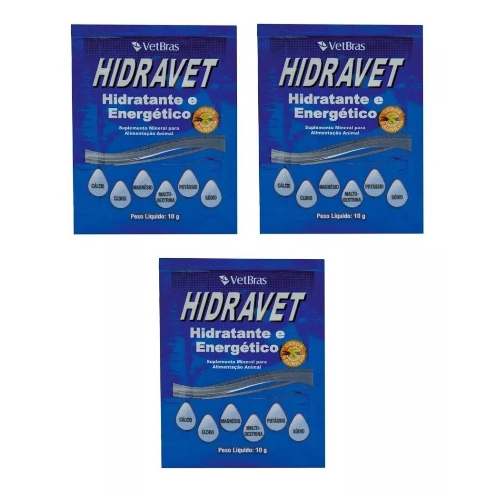 3x Hidravet Hidratante E Energético Vetbras 10g em Oferta na Shopee