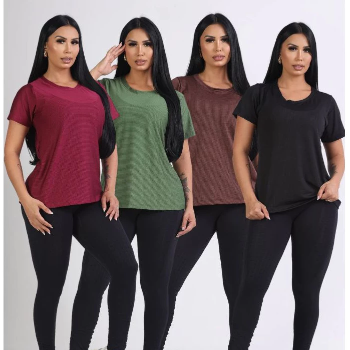 Kit 4 Camiseta Dray Fit furadinha Anti Suor Anti Odor academia dia dia esporte — imagem 1