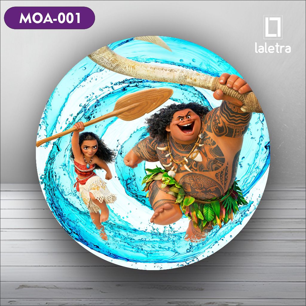 Capa Painel Redondo de Festa Veste Fácil Sublimados Tema Moana Decoração Exclusiva.