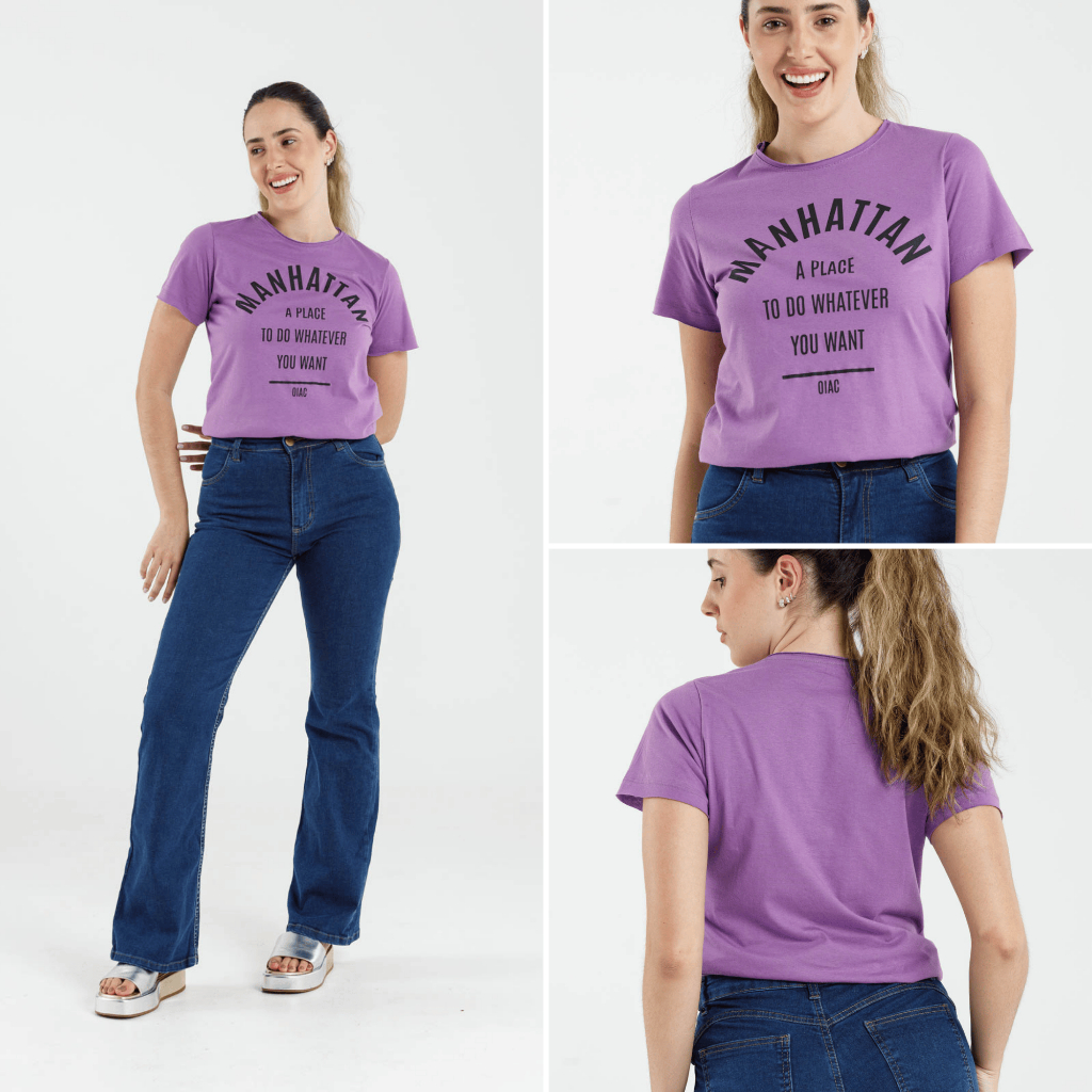 T-shirt Feminina Justinha Básica Looks Estilo TS021-C24
