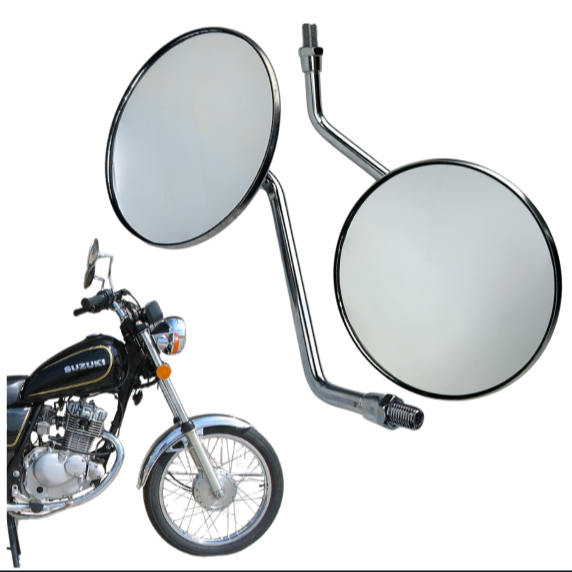 Par Espelho Retrovisor Aço Intruder 125 Custom Lente Convexa