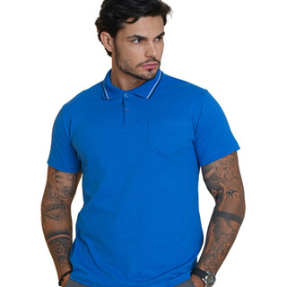 Camiseta Gola Polo Masculina Com Bolso Algodão 30.1 Casual Blusa Social Camisa Gola Polo Masculina Plus Size