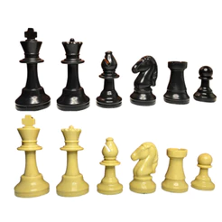 Kit Peças de Xadrez 32 peças Plástico Rei 9cm Edição Limitada Bege