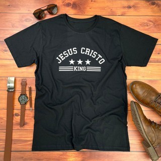 Camiseta Masculina Jesus Cristo King Gospel Cristã Evangélica Algodão Premium Confortável Estilo