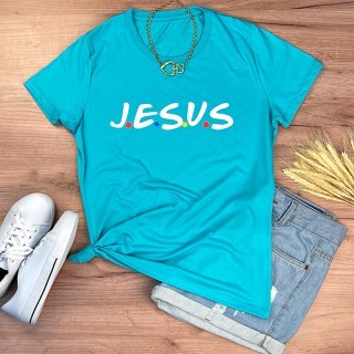 Camiseta J.E.S.U.S Feminina Baby Look Gospel Cristã Evangélica Algodão Premium Estilo e Fé