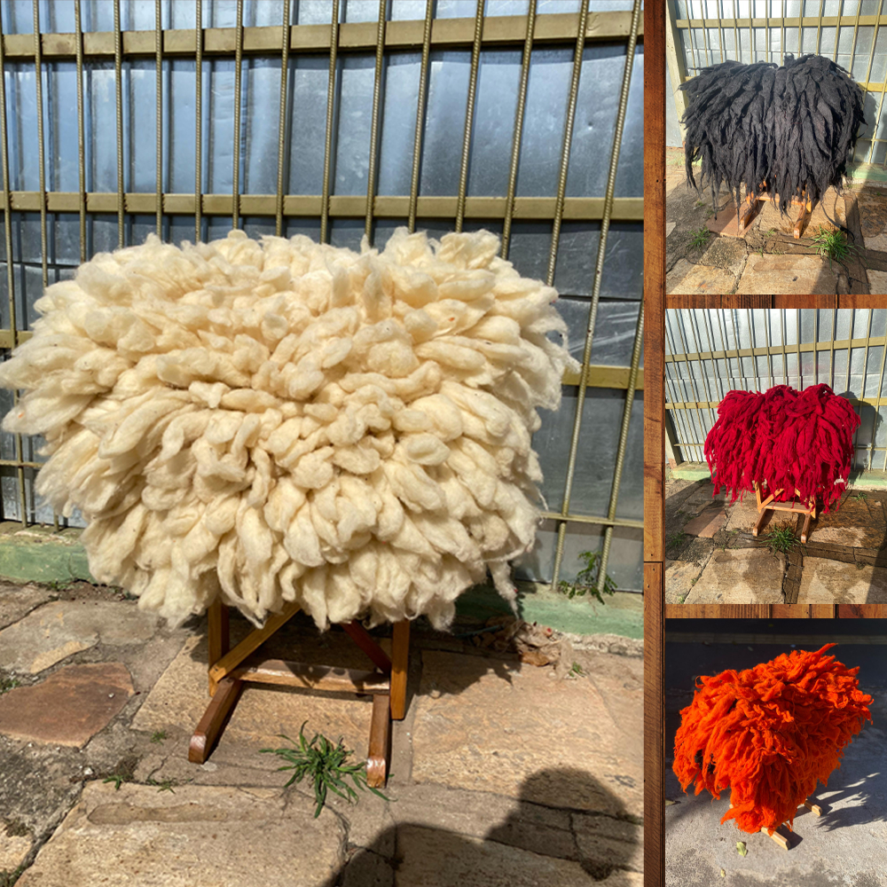 Cochinilho Cochonilho Coqueiro Cochinil Xinil Grande De Lã Natural Variade Cores Grande em Oferta na Shopee