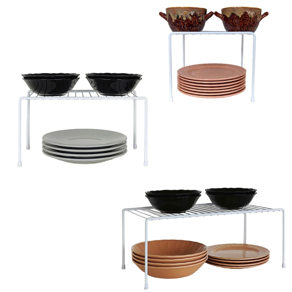 Kit 3 Organizador Armario Cozinha Prateleira 21+31+41 Branco em Oferta na Shopee