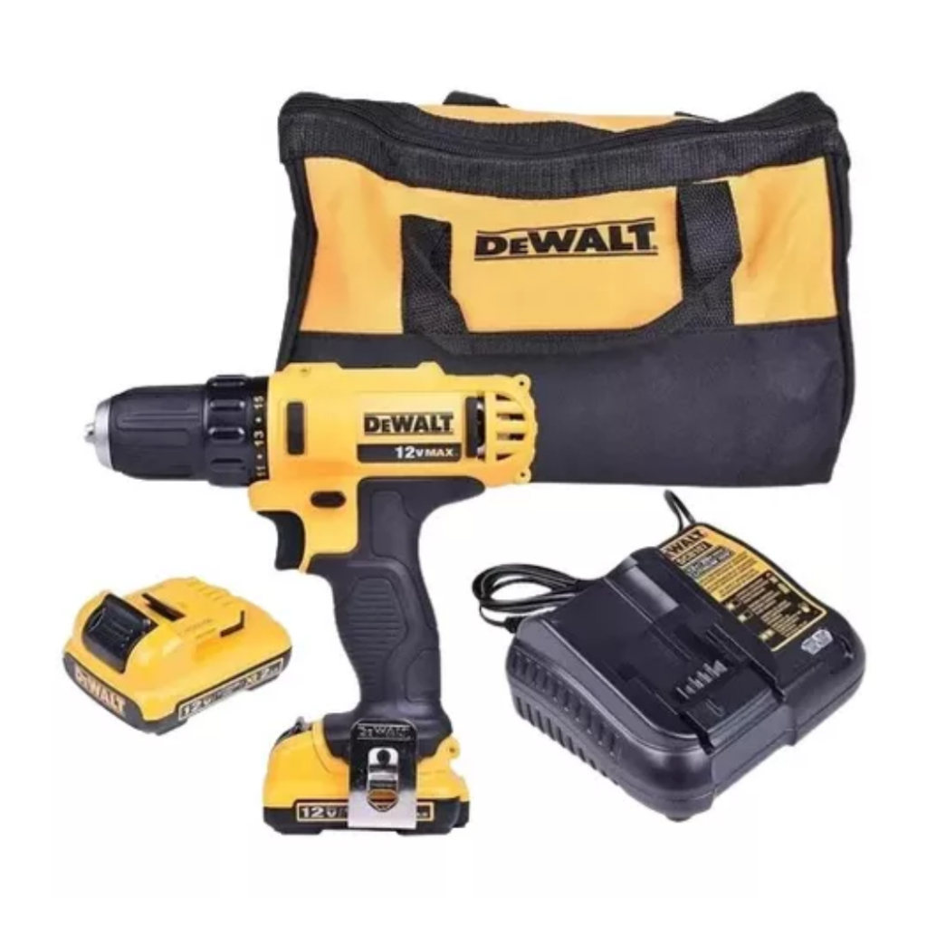 Furadeira Parafusadeira Dewalt Bivolt 12v 2 Bateria Dcd710 Cor Amarelo