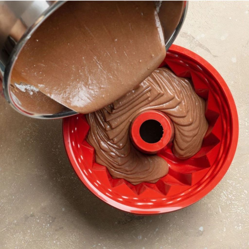 Mini Forma De Silicone 16,8cm Antiaderente Assadeira Bolo Pudim Torta Forno AirFryer Lava-louças Vermelha Cinza Preta