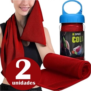Kit 2 Toalhas Refrescante Gelada Resfriamento Instantâneo Corrida Força Treino Academia Esportes em Oferta na Shopee