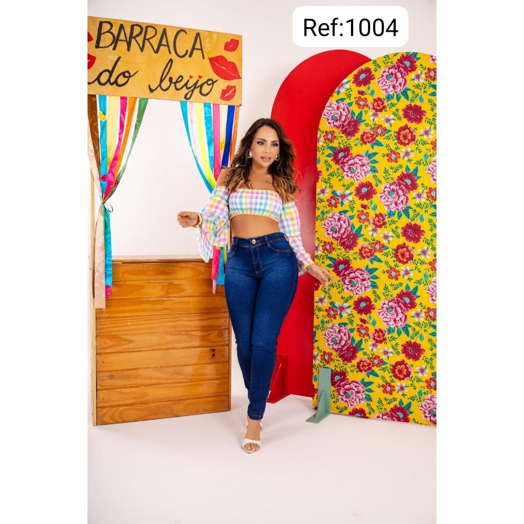 Calça Jeans Feminina Lycra Cintura Alta Empina Bumbum Skinny - Women Clothes