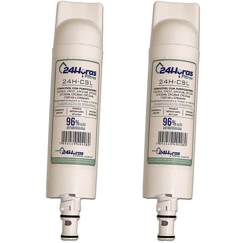 Kit 2 Filtro Refil Consul Compatível Purificador Bem Estar CPC30 CPC35 CPC36 CPC31 CPB34 CIX01 CIX06