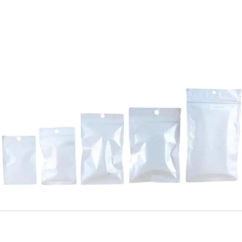 Saquinho Zip Hermético Com Furo Frente Transparente Fundo Branco 100 unidades