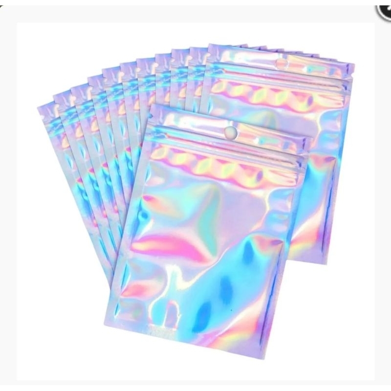 Sacos Zip Holográfico Hermético Frente Transparente c/ Furo com 50 unidades em Oferta na Shopee