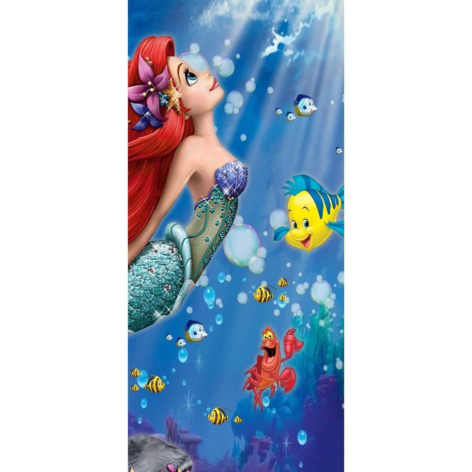 Painel vertical tecido sublimado decor festa A PEQUENA SEREIA 200x100