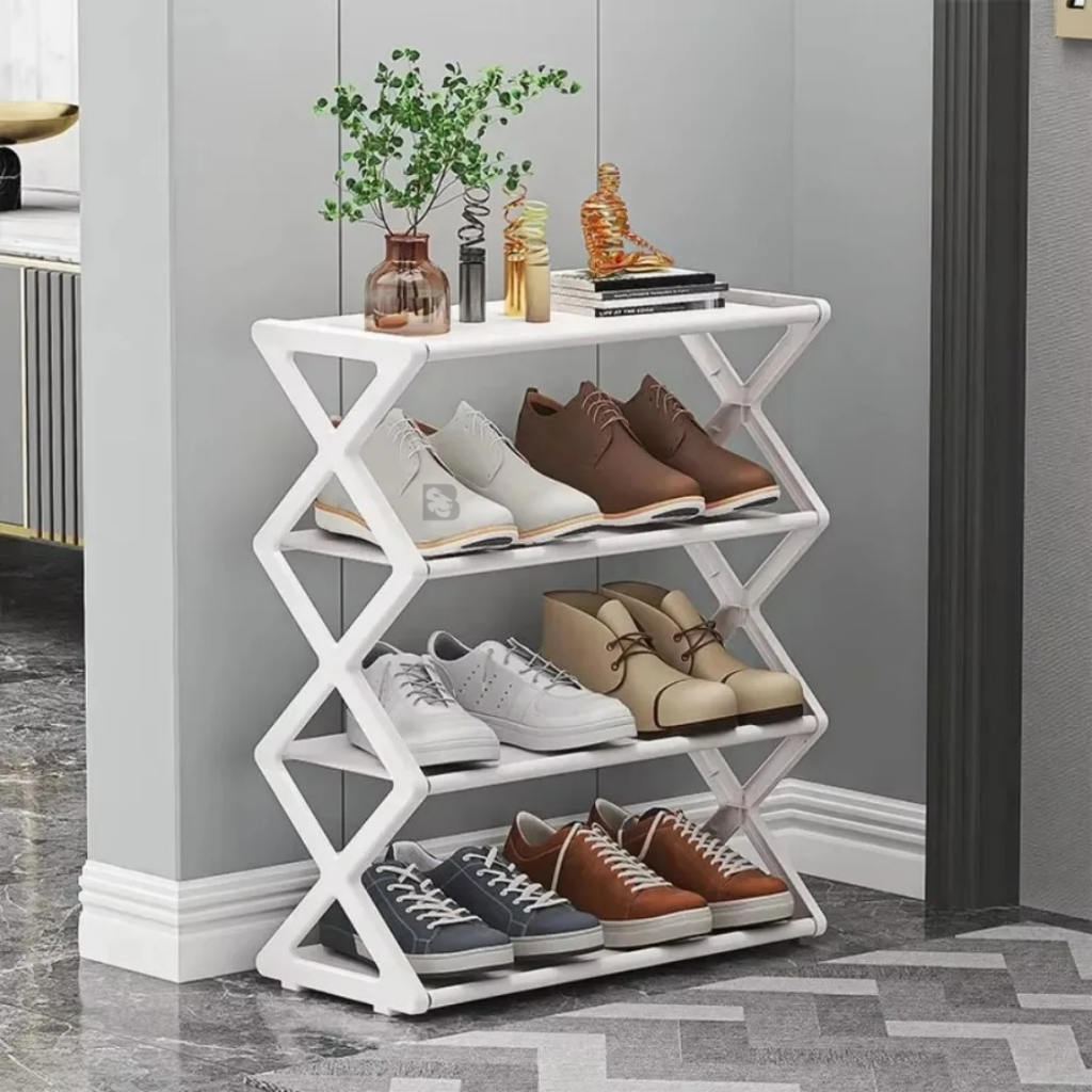 Sapateira 4 Andares Desmontável Organizador De Tênis 8 Pares Funcional Multiuso Rack Sapatos Chinelo