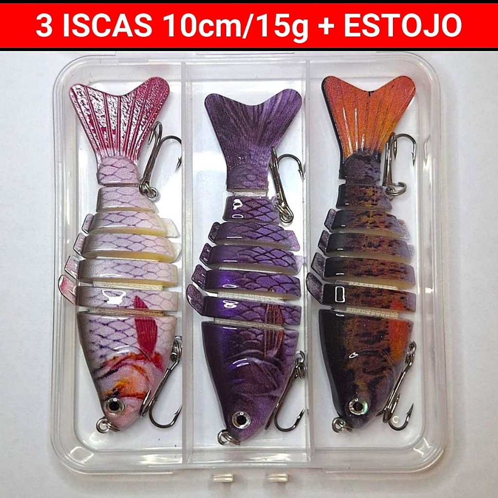Isca articulada lambari 10cm / 15g - 3 unidades com estojo