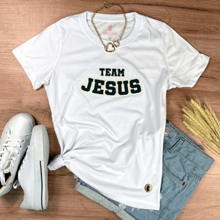 Camiseta Feminina Jesus Team Baby Look Gospel Cristã Evangélica Algodão Confortável Estilo e Fé