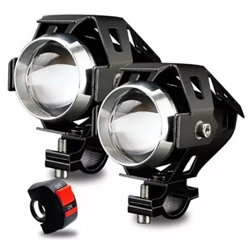 Kit Par Farol Milha Led Auxiliar U5 Moto Led Olho De Anjo U5