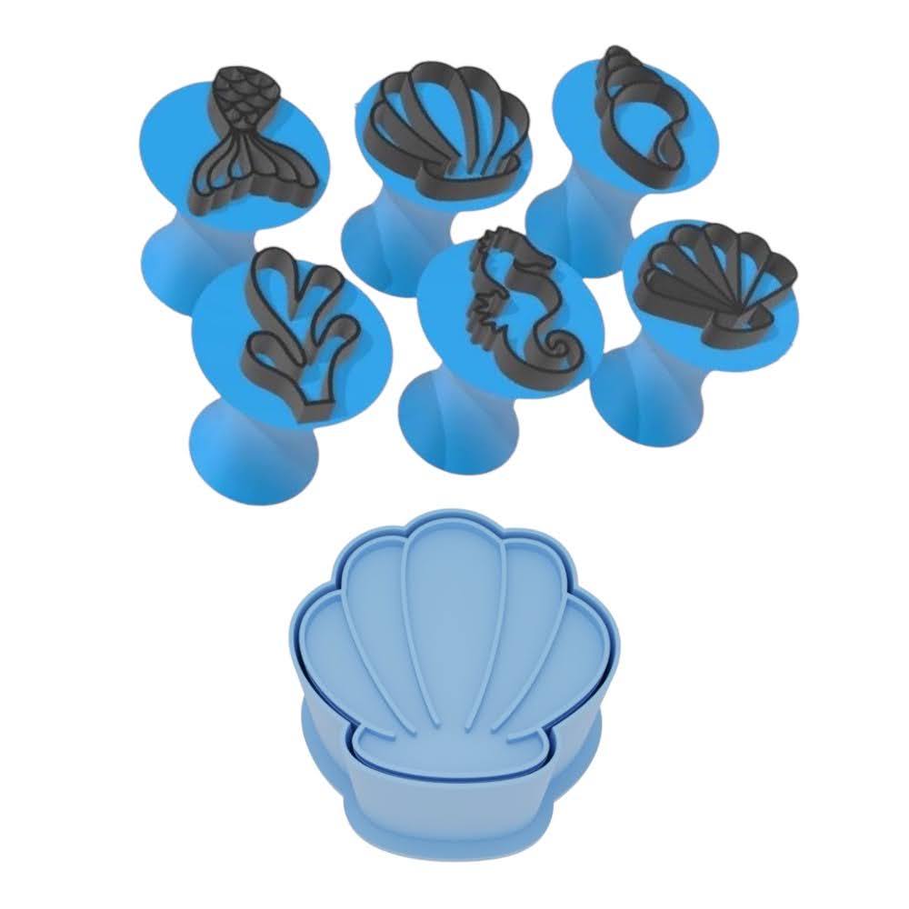 Kit Ejetor Doce Carimbo Marcador Brigadeiro Mar Concha Sereia Cavalo Marinho em Oferta na Shopee