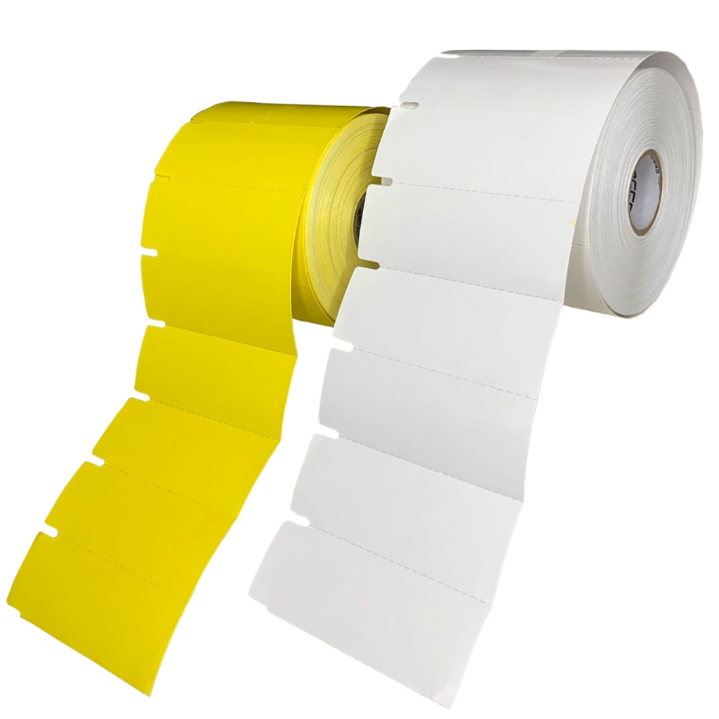 Etiqueta Gôndola 80x30 Couche Cartão Gap Zebra Argox Elgin Rolo Branca Amarela 30m