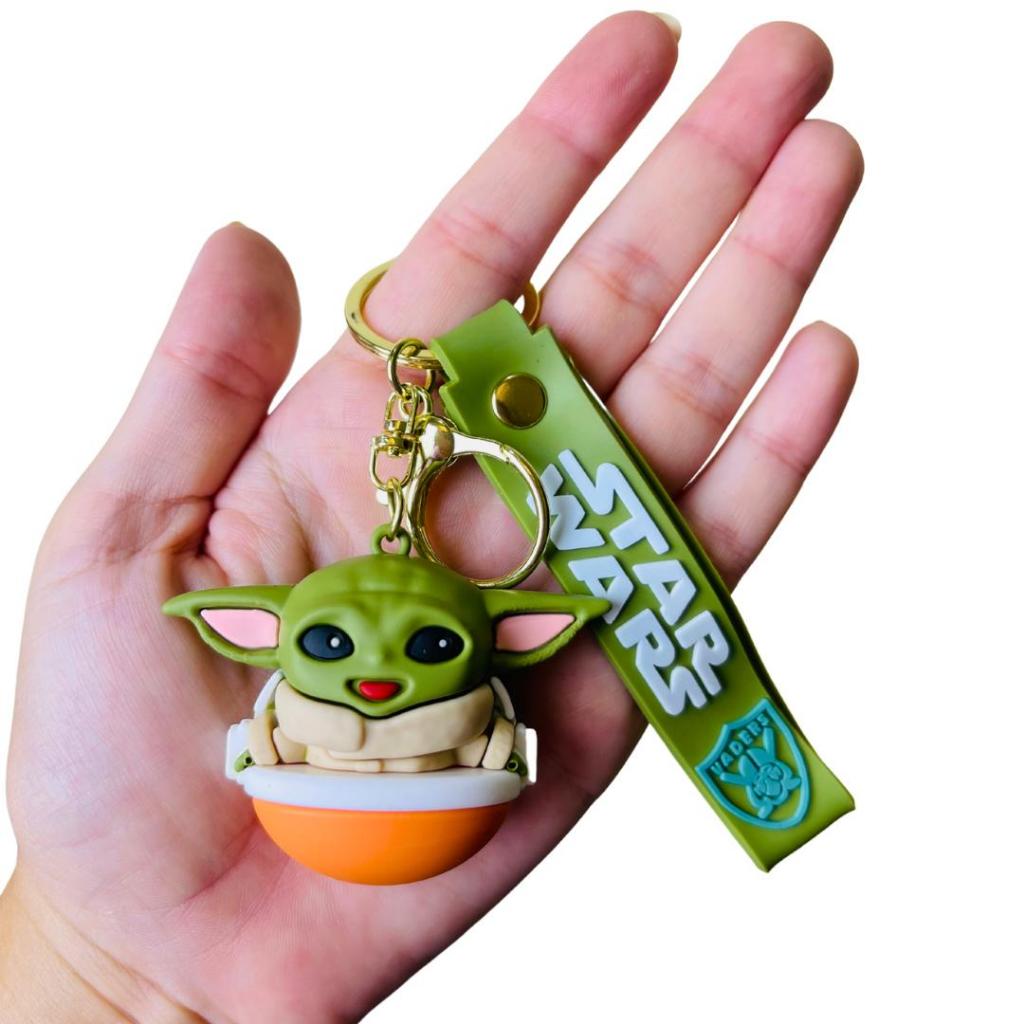 Chaveiro Baby Yoda Star Wars 3D Premium Grande Emborrachado Colecionável Bolsa Mochila Chaveiro Fofo